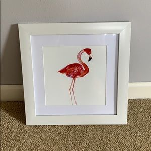 Flamingo print and frame